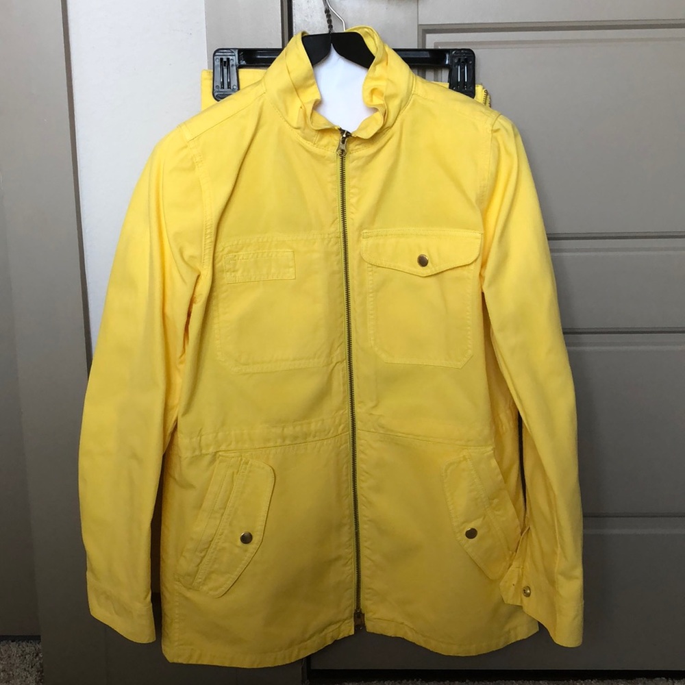 J. Crew Cotton Anorak in Vivid Lemon